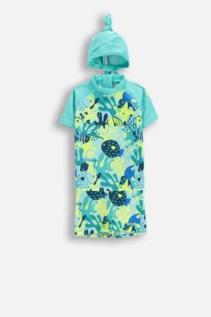 LEMON maudymosi kostiumėlis ir kepurė, žalias, WL6376801SWB-022-092, 92 dydis 