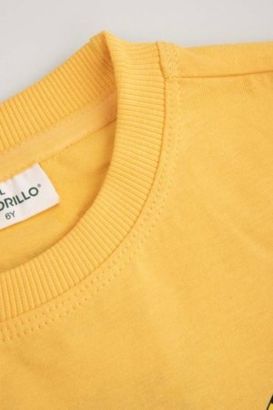 COCCODRILLO marškinėliai trumpomis rankovėmis LICENCE BOY, geltoni, WC5143204LBD-004-122, 122 cm 