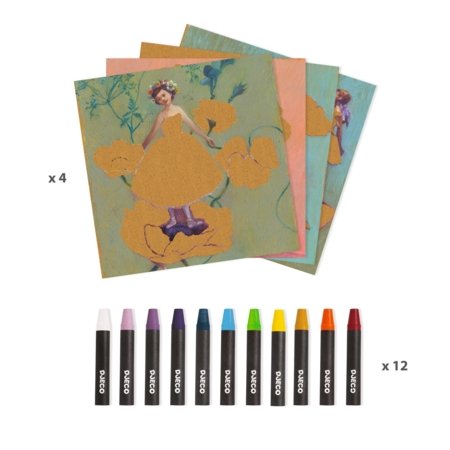 DJECO piešimo kreidelėmis rinkinys The Ballerina Inspired by Edgar Degas, DJ09381 