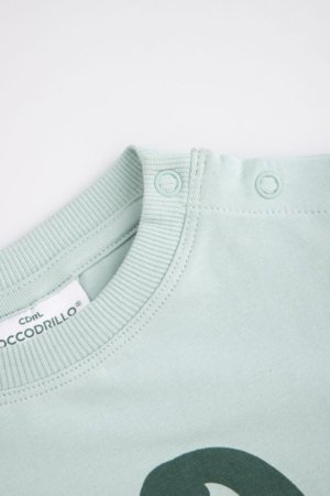 COCCODRILLO marškinėliai ilgomis rankovėmis, žali, WC6143103HBN-031-080, 80 dydis 