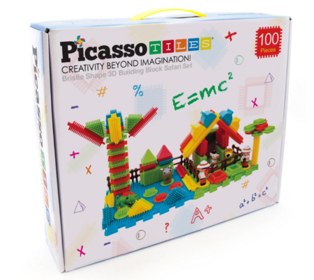 PICASSO TILES Magnetinis konstruktorius HedgeHog blocks Safari 100 det., PTB100-SAFARI 