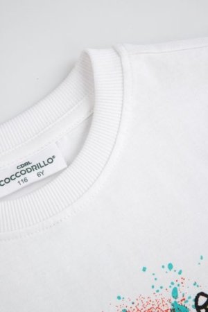 COCCODRILLO marškinėliai SPORTS BOY KIDS, balti, cm 