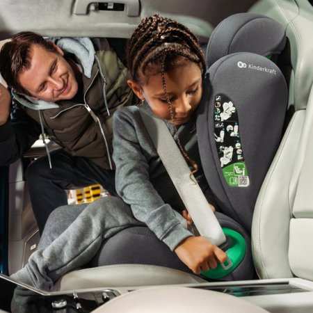 KINDERKRAFT automobilinė kėdutė JUNIOR FIX 2 PLUS, 100-150 cm., Grey, KCJUFI20GRYPL0N 