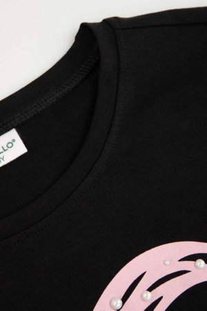 COCCODRILLO marškinėliai trumpomis rankovėmis, juodi, cm 