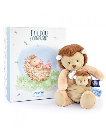 DOUDOU ET COMPAGNIE unicef minkštas ežys su mažyliu 25cm, DC3986 DC3986