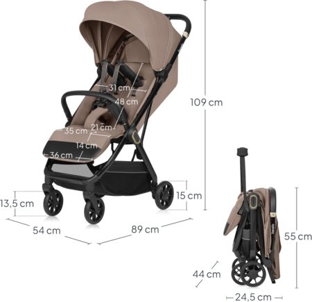 LIONELO sportinis vežimėlis BESS, Beige sand 