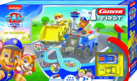 CARRERA PAW PATROL lenkynių rinkinys su 2 automobiliais, 2,4m, 20063057 
