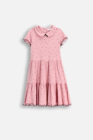 COCCODRILLO suknelė trumpomis rankovėmis, rožinė, WC6129201HGK-007-122, 122 cm 