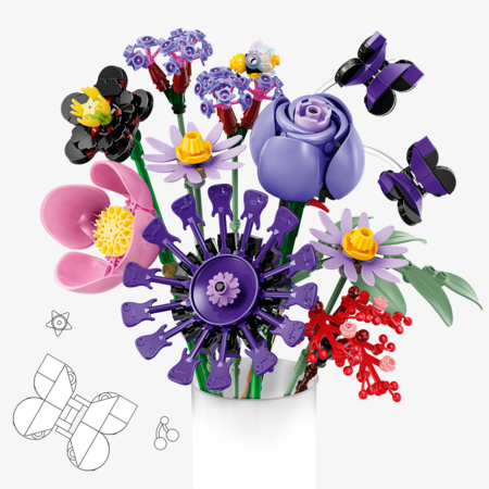 11507 LEGO® Botanicals ir LEGO® Editions Olivijos Rodrigo gėlių puokštė 