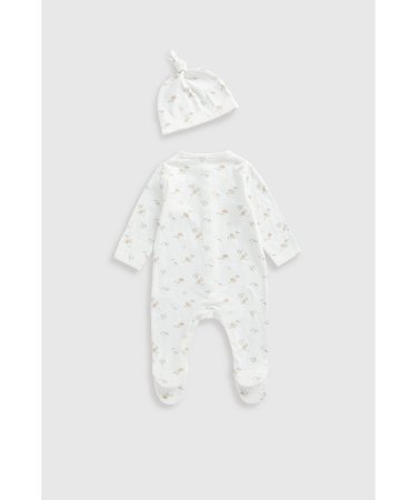 MOTHERCARE šliaužtinukas ilgomis rankovėmis, kepurė ir migdukas, GF276 