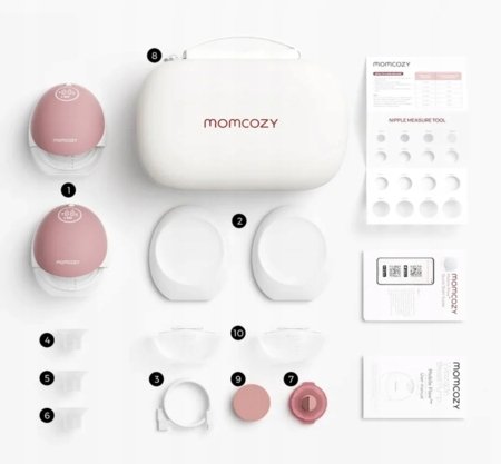 MOMCOZY dvigubas nešiojamas belaidis pientraukis M9, Pink 