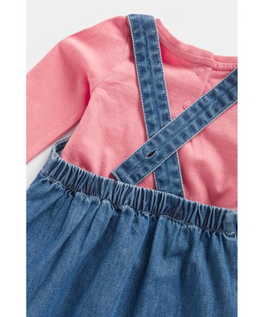 MOTHERCARE marškinėliai ilgomis rankovėmis, sarafanas ir pėdkelnės, FD158  