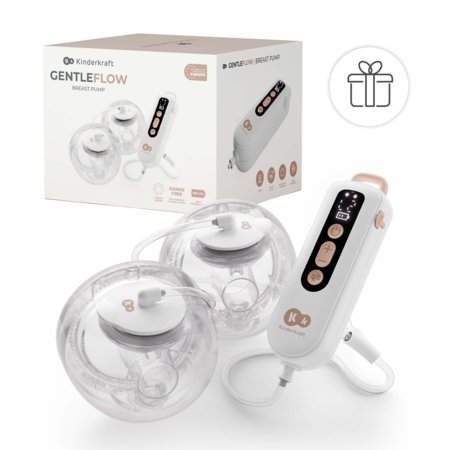 KINDERKRAFT dvigubas nešiojamas elektrinis pientraukis GENTLEFLOW, golden, KEGEFL00GLD0000 