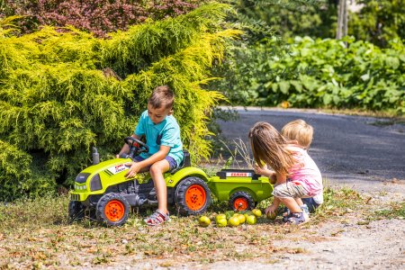 FALK pedalais minamas traktoriukas Claas su priekaba,  2041C 2041C