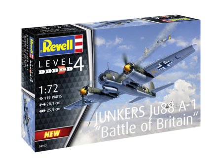 REVELL 1:72 modelis Junkers Ju88 A-1 Battle of Britain, 04972 