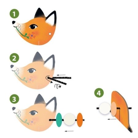 DJECO Vėrimas su pūkuotomis vielutėmis Mieli gyvūnai, DJ00084 