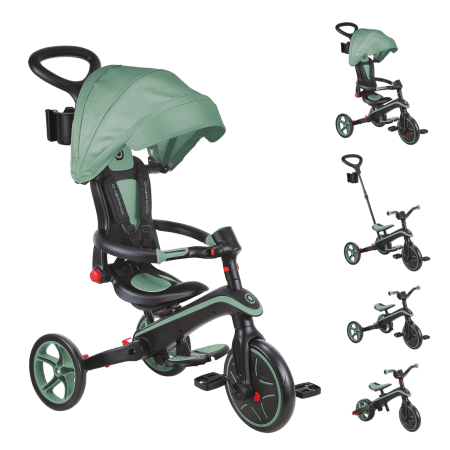GLOBBER triratukas Explorer Trike 4in1,žalias, 732-104 