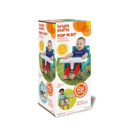 BRIGHT STARTS maitinimo kėdutė - busteris POP 'N SIT, TEAL, 17200 