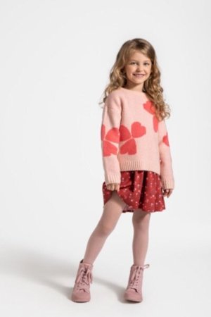 COCCODRILLO megztinis HEARTS GIRL KIDS, powder pink, ZC4172101HGK-033-122, 122 cm 