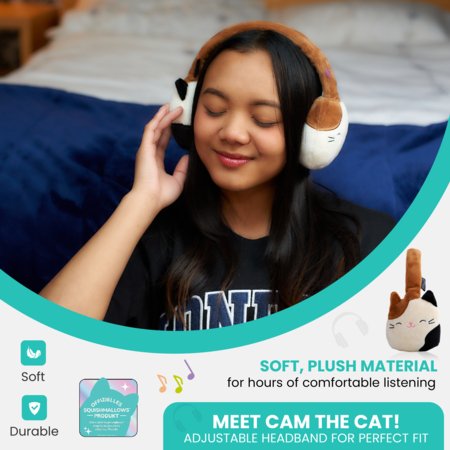 SQUISHMALLOWS pliušinės Bluetooth ausinės Cam, HMSQMBT-CAM 