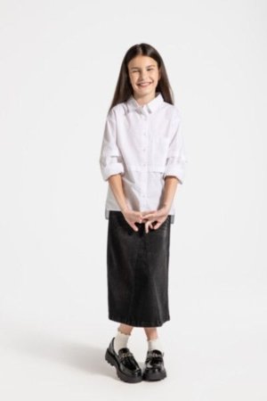 COCCODRILLO palaidinė CARTOONS GIRL JUNIOR, balta, ZC4140104CGJ-001-164, 164 cm