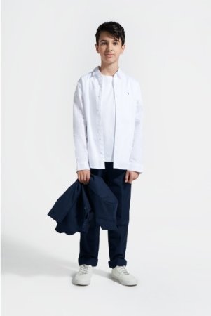 COCCODRILLO marškiniai ilgomis rankovėmis ELEGANT JUNIOR BOY, balti, WC4136102EJB-001-164, 164 cm 