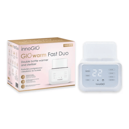 INNOGIO buteliukų šildyklė ir sterilizatorius 2in1 GIOwarm Fast Duo, GIO-375 