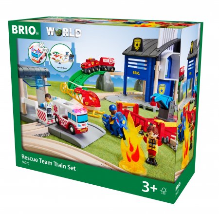 BRIO traukinio bėgių rinkinys Rescue Team, 36025 36025