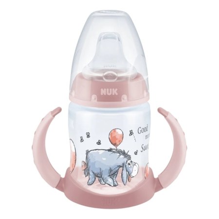 NUK mokomasis polipropileno buteliukas su silikono snapeliu (neišsipilantis) FIRST CHOICE, Disney, 6 mėn., 150 ml, SK78 
