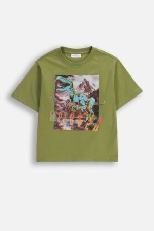 COCCODRILLO marškinėliai EVERYDAY BOY A, žali, ZC5143209VBA-012-110, 110 cm 
