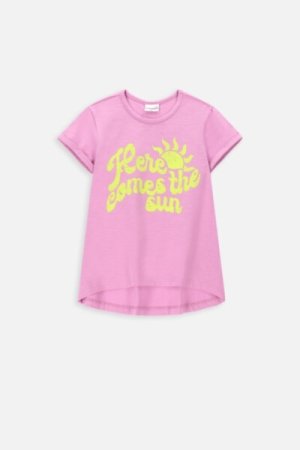 COCCODRILLO marškinėliai trumpomis rankovėmis HAPPY RETRO GIRL KIDS, rožiniai, WC4143204HGK-007-092, 92 cm 