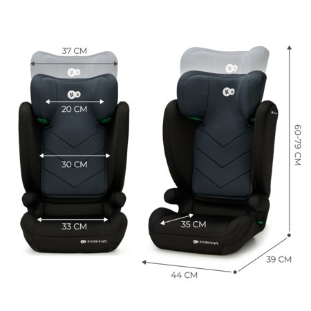 KINDERKRAFT automobilinė kėdutė I-SPARK 2 PLUS I-SIZE, 100-150 cm., Black, KCISPA02BLKPL00 
