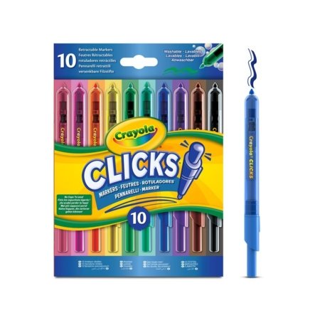 CRAYOLA flomasteriai Clicks Retractable, 10 vnt., 58-8379 