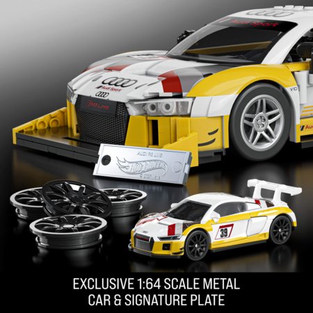 MATTEL BRICK SHOP HOT WHEELS 1:16 Elite Audi R8 LMS konstruktorius, JFT18 