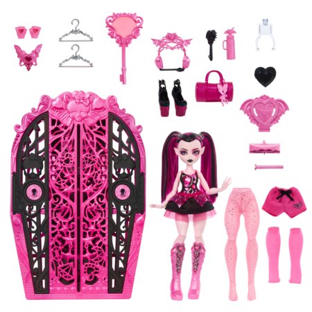 MONSTER HIGH Skulltimates siurprizų rinkinys – Drakulaura, paslaptingų monstrių serija, HXH84 