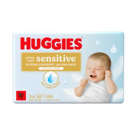HUGGIES drėgnos servetėlės PURE EXTRA CARE SENSITIVE PF, 48x3 vnt., 2437311 