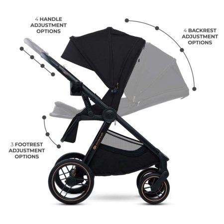 KINDERKRAFT universalus vežimas 2IN1 NEA 2.0, midnight black, KSNEA002BLK2000 