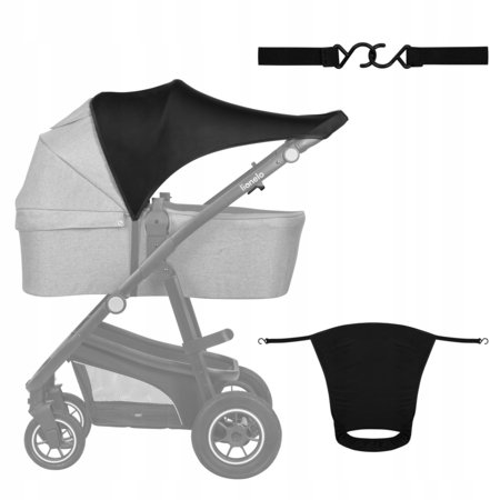 LIONELO vežimėlio apsauga nuo saulės, Black carbon, LO-STROLLER SUN COVER 