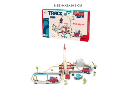 TRACK traukinio rinkinys su garsu 77vnt., HW23008832 