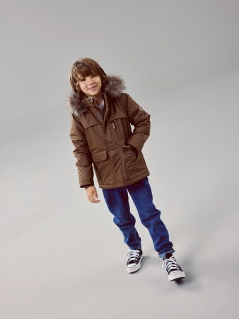 NAME IT žieminė striukė SNOW05, ruda, 146 cm, 13202212 13202212