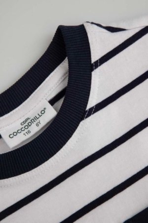 COCCODRILLO marškinėliai trumpomis rankovėmis, balti, WC6143205RBK-015-122, 122 cm 