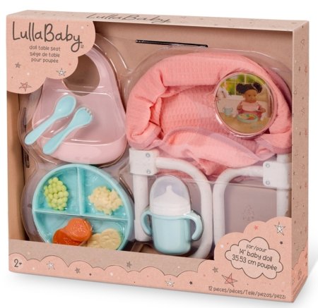 LULLABABY lėlės kėdutė su užsegimu ir priedais, LBY7700Z 