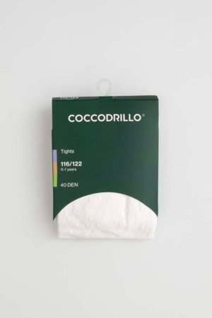COCCODRILLO pėdkelnės TIGHT MICROFIBRE COLORFUL, baltos, cm 