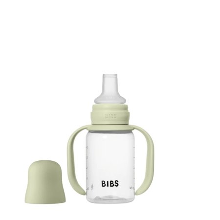 BIBS mokomoji gertuvė su rankenomis, 150 ml., Sage 