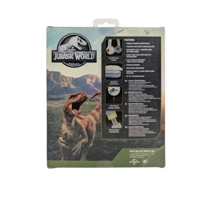 JURASSIC WORLD šviečiančios Bluetooth ausinės, HMJW-BTLI-TREX 