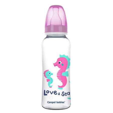 CANPOL BABIES siauro kaklelio buteliukas LOVE&SEA, 250 ml, 59/400 59/400