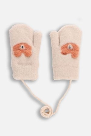 COCCODRILLO pirštinės ACCESSORIES WINTER BOY, kreminės, ZC5360103AWB-002-S, S cm 