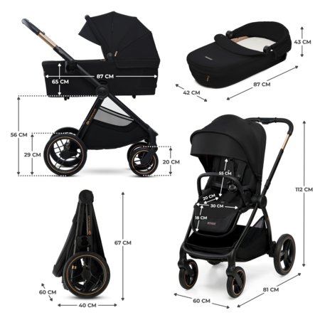 KINDERKRAFT universalus vežimas 2IN1 NEA 2.0, midnight black, KSNEA002BLK2000 