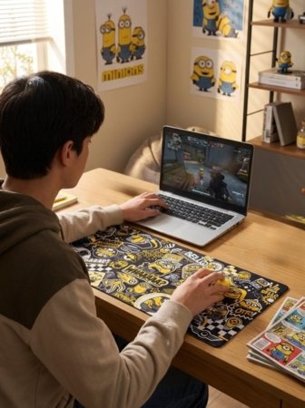MINIONS belaidės pelės ir pelės kilimėlio rinkinys, MMMN-SET-MINIONS 