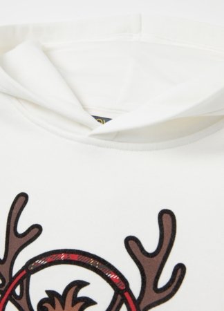 OVS džemperis su gobtuvu, baltas, 140 cm, 002158202 